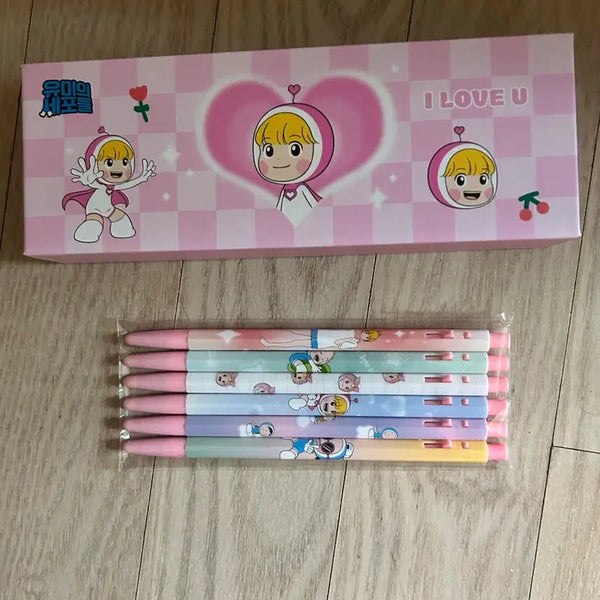 [BUNJANG] Yumi's Cells Stationery Set Pencil Case and Ballpoint Pens / 유미의 세포들 필통 볼펜