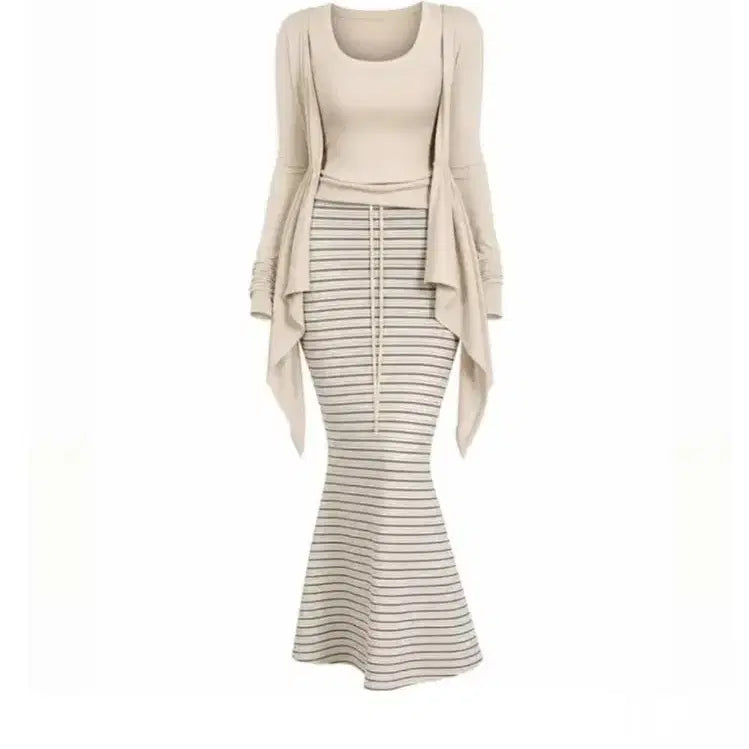 [BUNJANG] 3-Piece Skirt Set (Beige) / *새상품 *쓰리피스치마세트