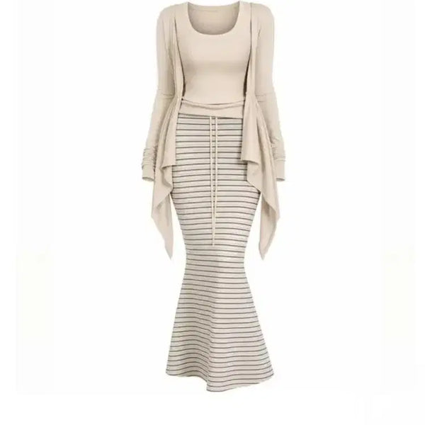 [BUNJANG] 3-Piece Skirt Set (Beige) / *새상품 *쓰리피스치마세트