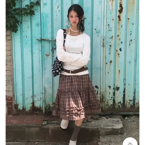 [BUNJANG] Pohaus Pure Vintage Midi Skirt (Burgundy) / 에이블리 포하우스-퓨어 빈티지 미디스커트(버건디)