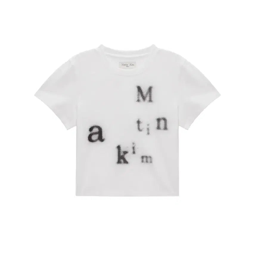 [BUNJANG] Matinkim Blurred Logo Crop Top White S / 마뗑킴 BLURRED LOGO CROP TOP S