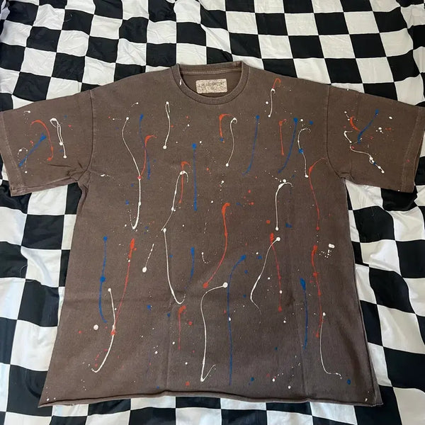 [BUNJANG] Birthday Suit Painting Short Sleeve T-Shirt Brown F (XL) / 벌스데이수트 페인팅 반팔티셔츠 실측105