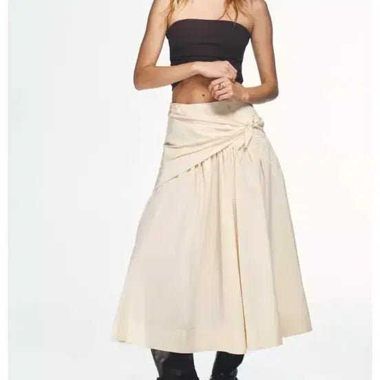 [BUNJANG] Zara Volume Scarf Midi Skirt XS / (새제품) 자라 볼륨 스카프 미디 스커트 xs