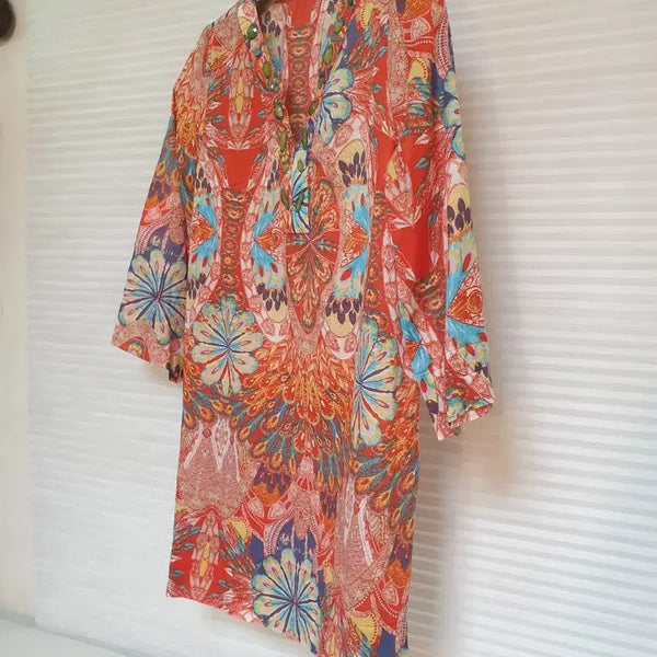 [BUNJANG] Petite France Paisley Cotton Cubic Blouse / (55~66) 쁘띠프랑스  페이즐리 아사면 큐빅블라우스