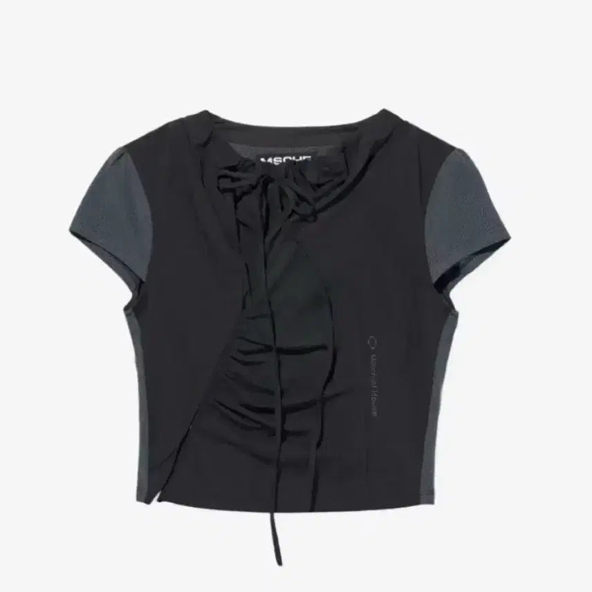 [BUNJANG] Mischief Side Hook Shirring Shirt Charcoal S / 미스치프 사이드 후크 셔링 셔츠 차콜 새상품 s