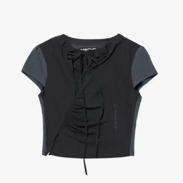 [BUNJANG] Mischief Side Hook Shirring Shirt Charcoal S / 미스치프 사이드 후크 셔링 셔츠 차콜 새상품 s