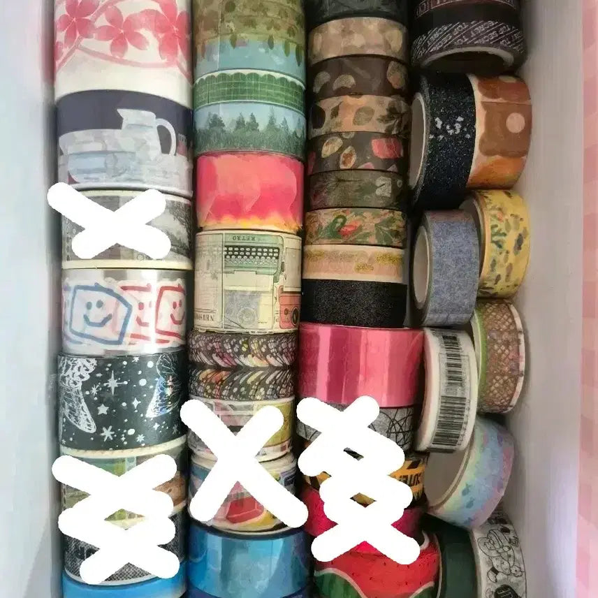 [BUNJANG] Masking Tape Set - 60 Pieces, Die-Cut, Full Rolls / 마스킹테이프 59개 일괄 다이컷 통마테