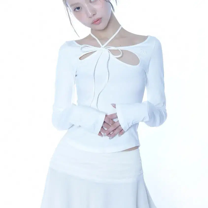 [BUNJANG] Pain or Pleasure Orchid Top White / 페인오어플레져 오키드 탑 화이트