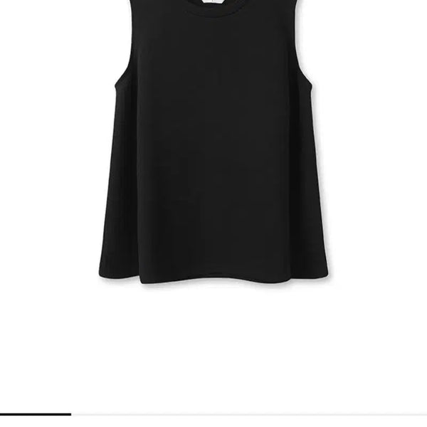 [BUNJANG] TOPTEN Textured Flare Tank Top - Black, Size S / 탑텐. 텍스쳐드 플레어 탱크. 새상품. S사이즈.