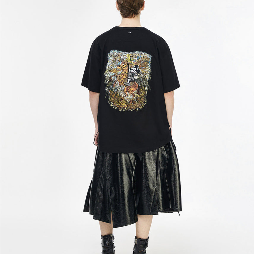 [BUNJANG] Songzio Homme Disney Night Mickey Embroidered T-Shirt Size 52 / 송지오옴므 나이트 미키 엠브로이드 티셔츠, 52