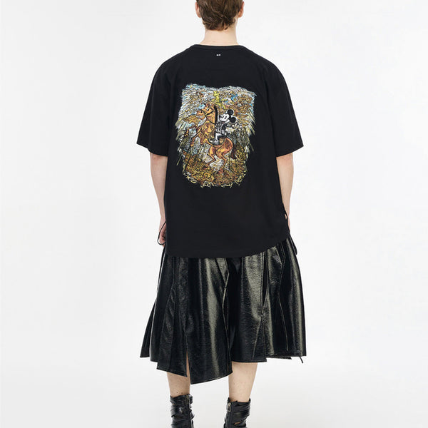 [BUNJANG] Songzio Homme Disney Night Mickey Embroidered T-Shirt Size 52 / 송지오옴므 나이트 미키 엠브로이드 티셔츠, 52