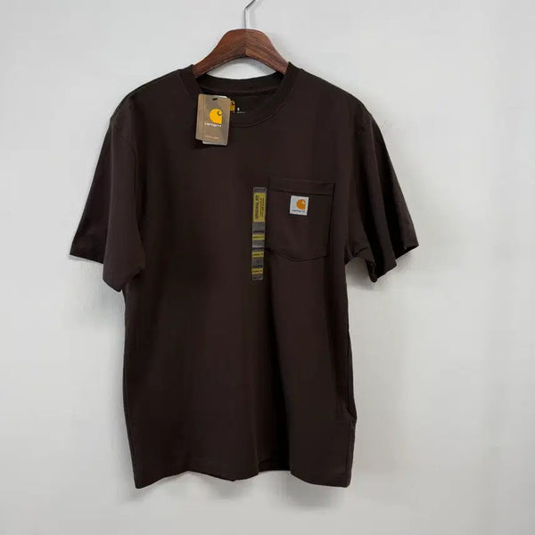 [BUNJANG] Carhartt K87 Pocket T-Shirt Dark Brown S Men's / 칼하트 K87 포켓 반팔티 다크브라운 S 남성 무지티 JS63