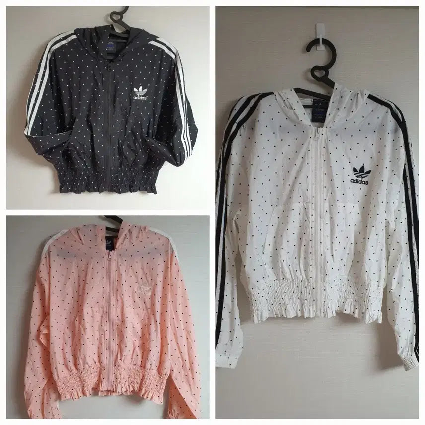 [BUNJANG] Adidas Dot Windbreaker Hoodie Zip-Up / 새거 장마대비 아디다스도트바람막이 아디다스도트후드집업 아디다스바람막이