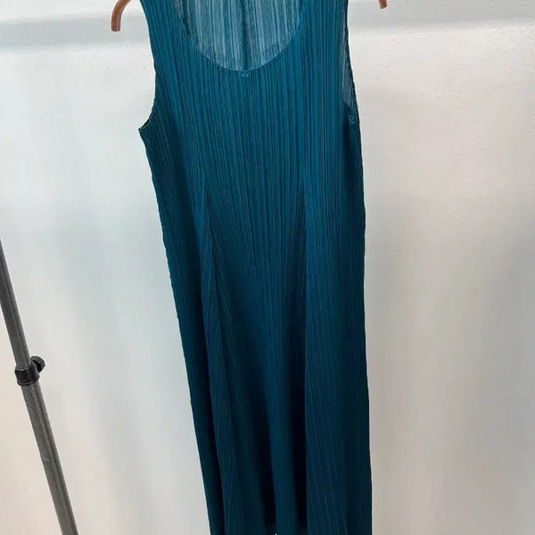 [BUNJANG] Pleats Please Sleeveless Dress Teal Blue / 여) 플리츠플리즈 틸블루 나시원피스