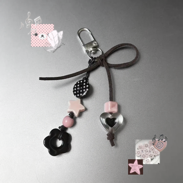 [BUNJANG] Handmade Dotcore Blackpink Bag Charm Keychain Strap / [핸드메이드] 도트코어 블랙핑크 가방고리 키링 스트랩