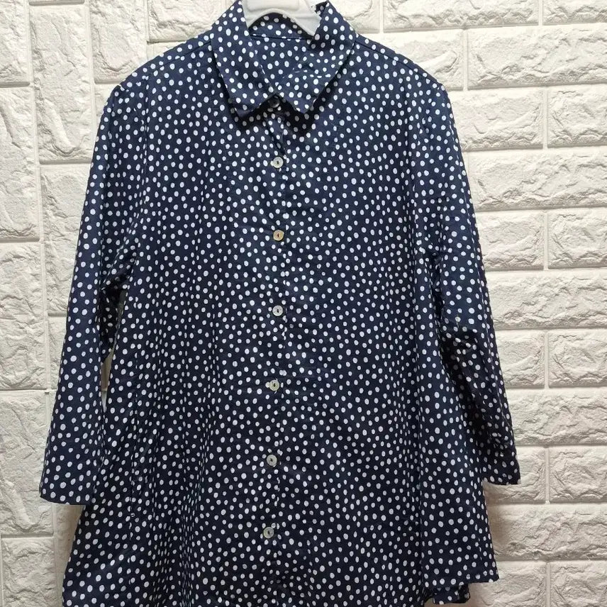 [BUNJANG] Japanese Asan Cotton 100% A-Line Polka Dot Shirt / 일제 아사면100 A라인 도트 무늬 셔츠