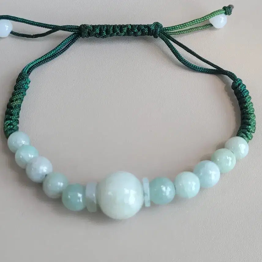 [BUNJANG] Natural Jade Knotted Bracelet / 천연 비취 매듭팔찌