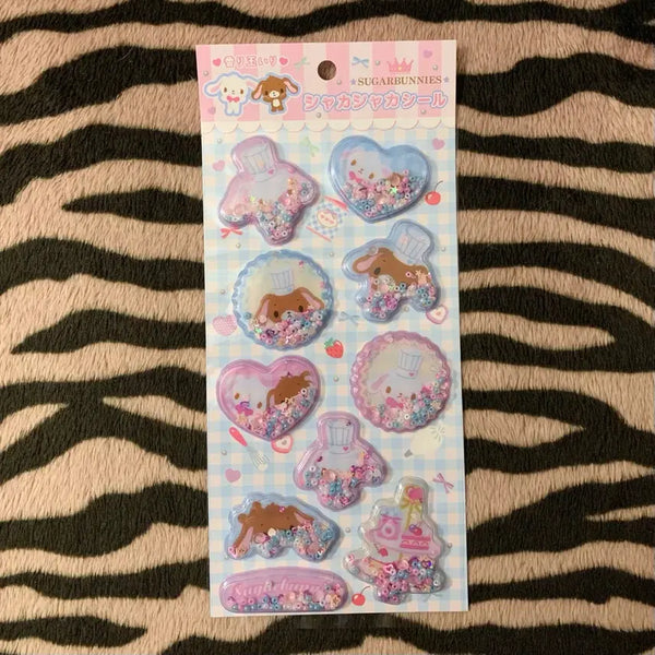 [BUNJANG] Sanrio Sugarbunnies Shakashaka Seal Stickers (Shirousa & Kurousa) / 산리오 슈가바니즈 샤카샤캬씰 시로우사 쿠로우사