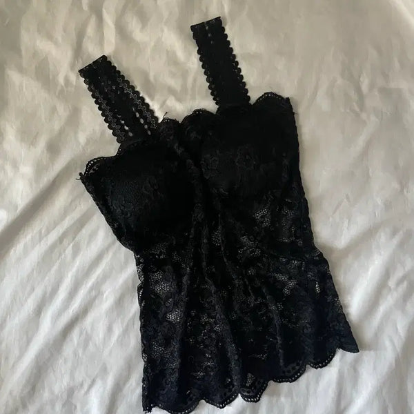 [BUNJANG] Keto House Vintage Black Lace Top / 케토하우스 빈티지 블랙 레이스 탑