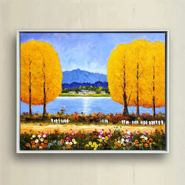 [BUNJANG] Lee Kang-pil "A View of the River (Nami Island)" Oil Painting / 강을 바라보며 (남이섬에서)
