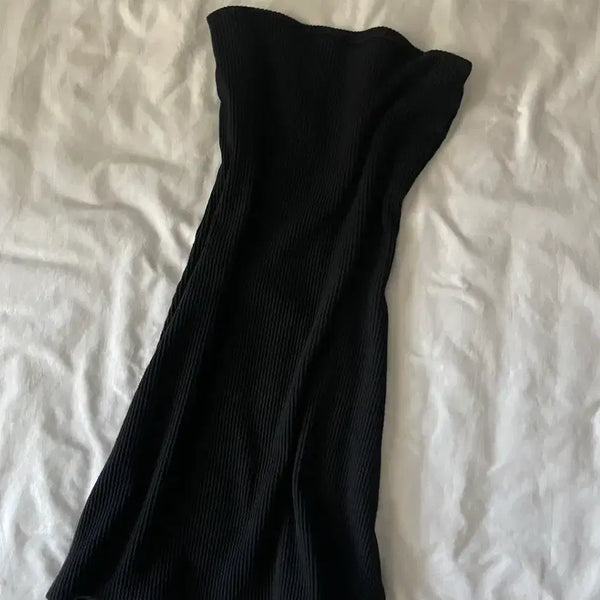 [BUNJANG] Vintage Y2K Ribbed Knit Mini Dress / 빈티지 y2k 레이어드 딱붙 골지니트 원피스