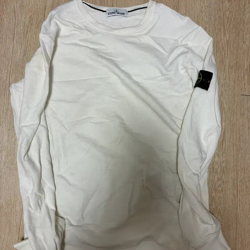 [BUNJANG] Stone Island White Sweatshirt L / 스톤아일랜드 흰색 맨투맨 L