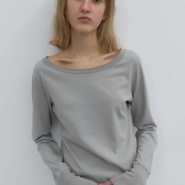 [BUNJANG] Nothing Everything Snug Long Sleeve Top Gray / 낫띵에브리띵 스너그 롱슬리브 탑 그레이