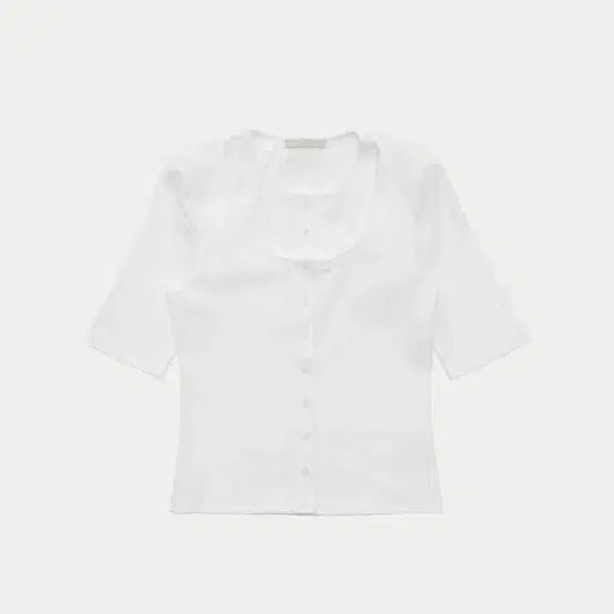 [BUNJANG] Momento Ribbed Button Cardigan Top Set - White / 아모멘토 RIBBED BUTTON CARDIGAN TOP SET_WHIT