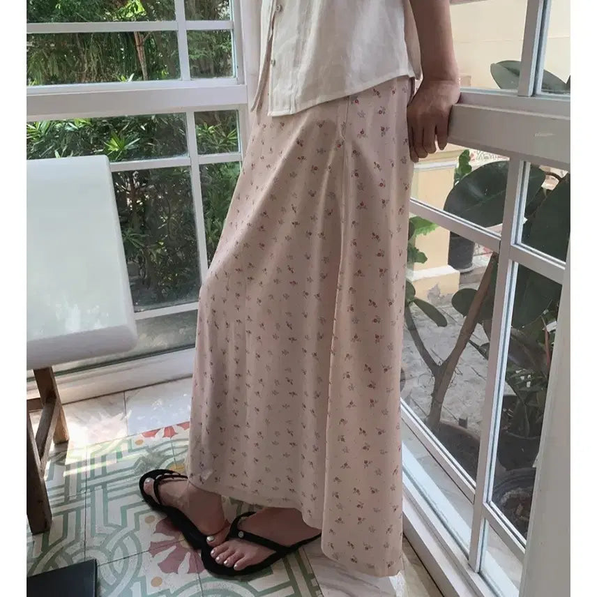[BUNJANG] Maybe Baby Flower Pattern Long Skirt / 메이비베이비  플라워 패턴 롱스커트
