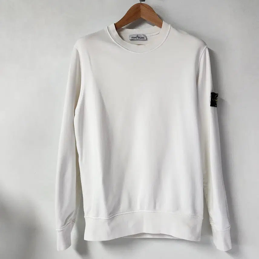 [BUNJANG] Stone Island Logo Patch Crewneck Sweatshirt White L / [정품] 스톤아일랜드 와펜 크루넥 맨투맨 화이트 L