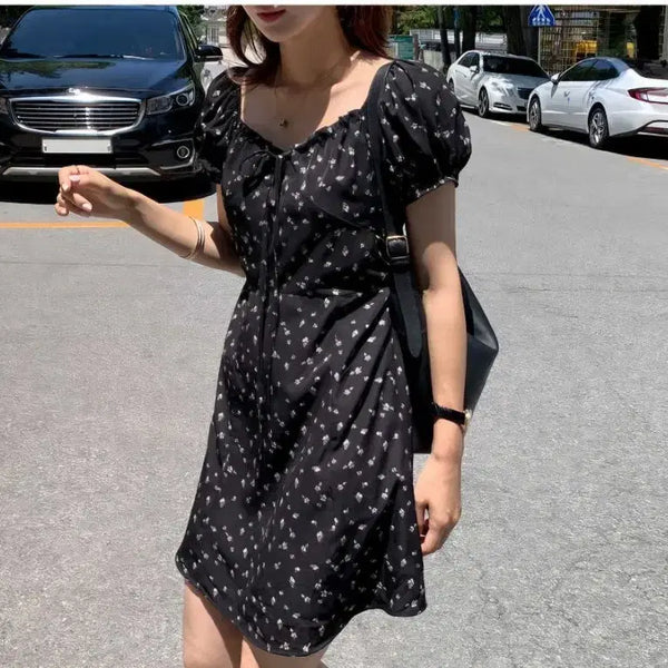 [BUNJANG] Nippuns Flower Shirring Mini Dress Size L / 니쁜스  플라워  셔링  미니 원피스 L사이즈
