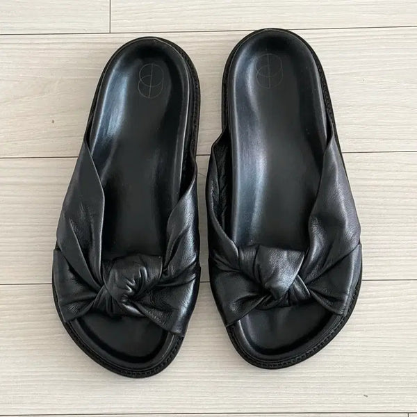 [BUNJANG] Porte & Paire Black Leather Sandals EU 36.5 / 포르트 앤 페르(Porte & Paire) 블랙 가죽 샌달