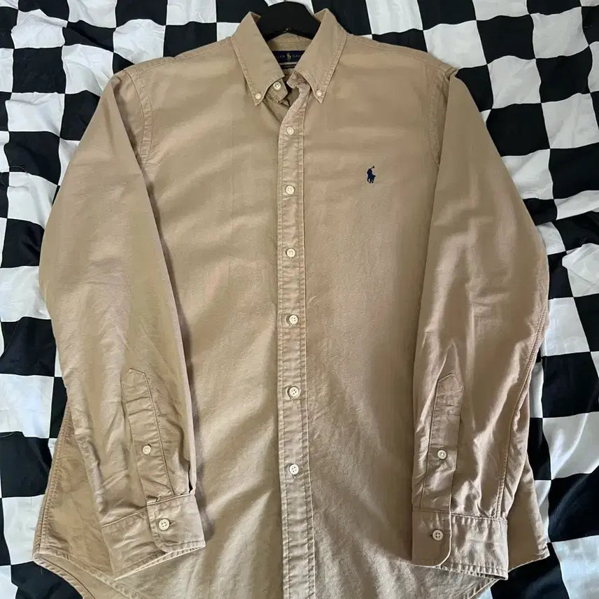 [BUNJANG] Polo Ralph Lauren Garment Dyed Oxford Shirt Classic Fit Tan Beige M / 폴로 가먼트다이 옥스포드 셔츠 탄베이지 M(100)사이즈