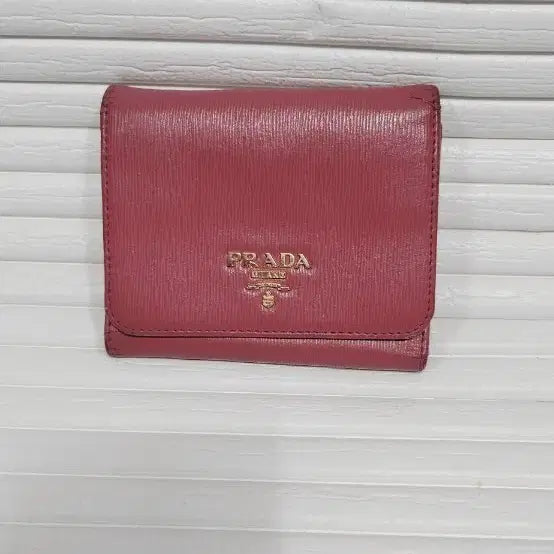 [BUNJANG] Prada Leather Bifold Wallet Pink / 프라다 반지갑 핑크