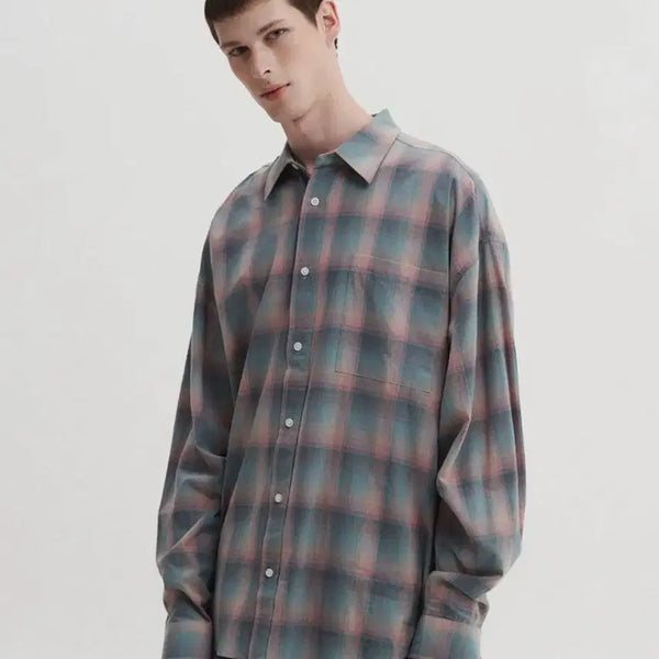 [BUNJANG] DNSR Oversized Flannel Check Shirt / DNSR 오버사이즈 플란넬 체크 셔츠