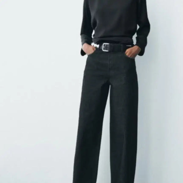 [BUNJANG] Zara Buggy Chino Mid-Rise Denim Black Size 32 / ZARA 자라 버기 치노 미드라이즈 데님 블랙 32사이즈