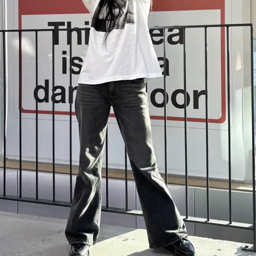 [BUNJANG] No Dance Floor Black Denim Bootcut Jeans / 노댄스플로어 흑청 부츠컷 데님 팬츠