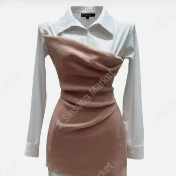 [BUNJANG] Shirt Integrated Midi Dress / [ 새상품 ] 셔츠 일체형 원피스