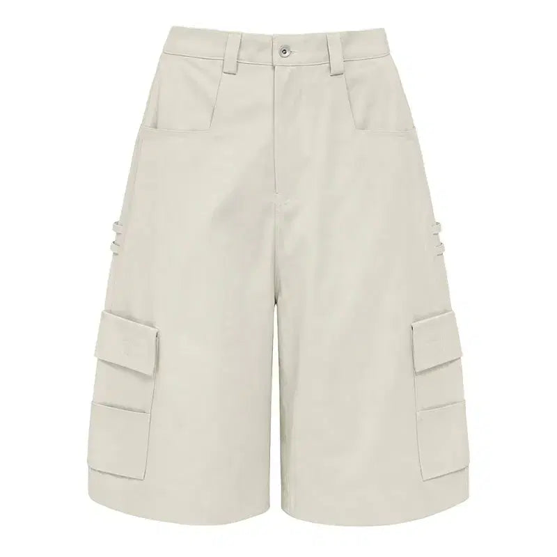 [BUNJANG] Camien Kangaroo Bermuda Pants Light Beige / 카미엔 캥거루 버뮤다 팬츠 라이트 베이지