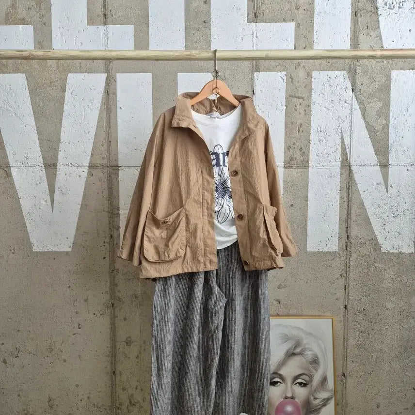 [BUNJANG] Unlined Pocket Jacket Beige / 홑겹포켓 자켓