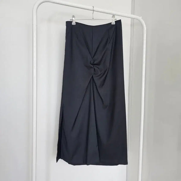 [BUNJANG] Shirring Twisted Maxi Slit Long Skirt / # 셔링 꼬임 맥시 트임 롱스커트