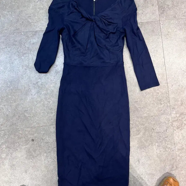 [BUNJANG] Bailey 44 Navy Twisted Neckline Midi Dress / 미국브랜드 네이비 원피스
