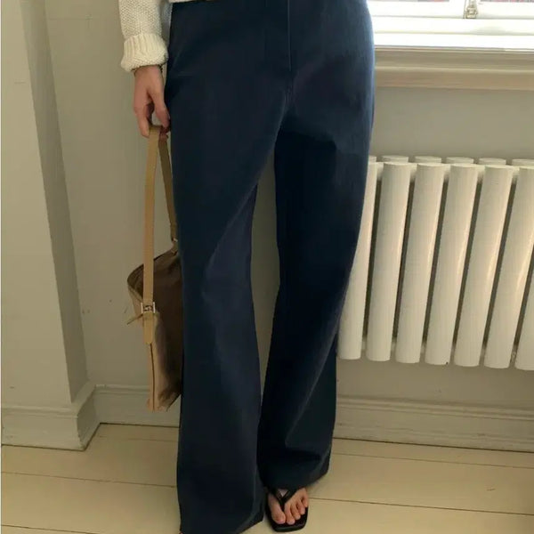 [BUNJANG] Berryu Camille Herringbone Pants Navy M / 베리유 카밀 헤링본 팬츠 #네이비, M