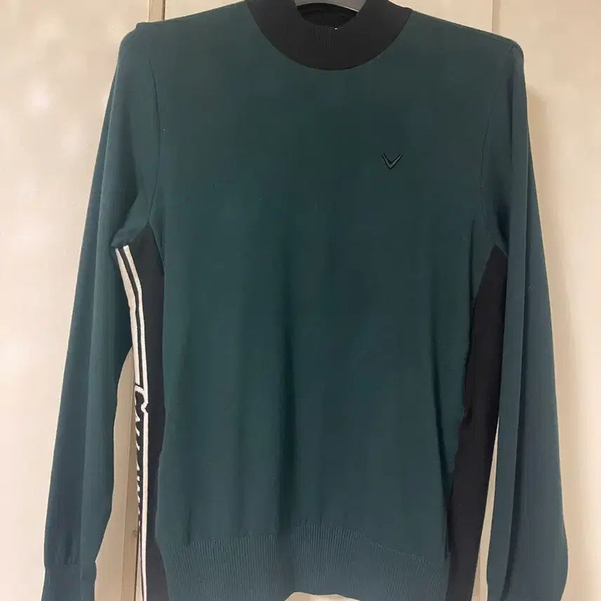 [BUNJANG] Callaway Dark Green Mock Neck Windproof Knit (New) / 캘러웨이 모크넥 방풍 니트(미착용 새제품)
