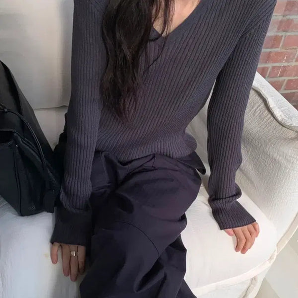 [BUNJANG] Veryu Renoir Linen Knit Charcoal / 베리유 르누아 린넨 니트 #차콜