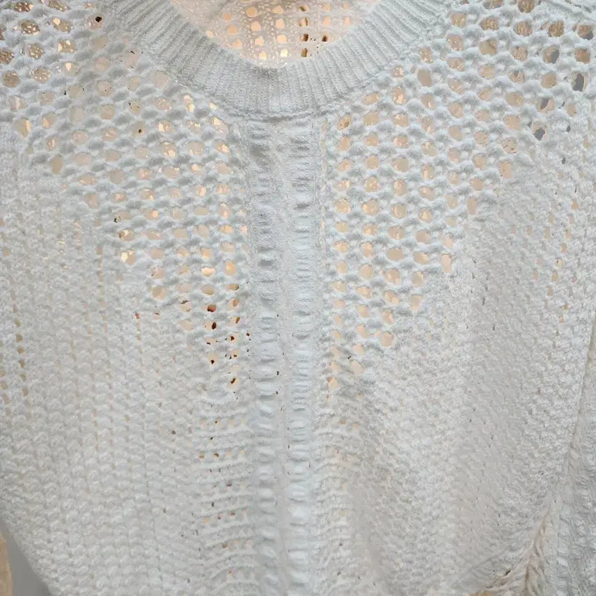[BUNJANG] Maje White Open Knit Sweater Size 55 / 마쥬 화이트 오픈 니트 55