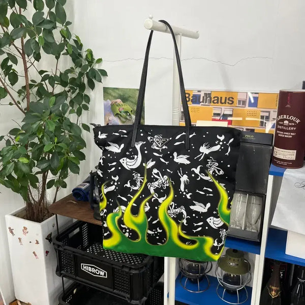 [BUNJANG] Prada Nylon Printing Shopper Bag OS / 프라다 나일론 프린팅 쇼퍼백 OS