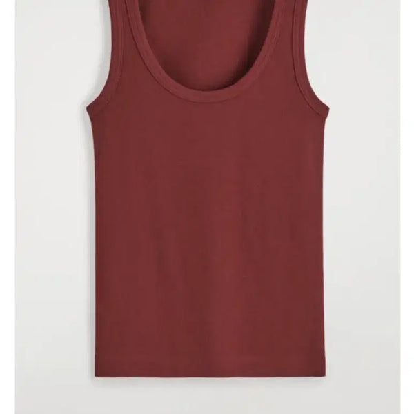 [BUNJANG] COS Ribbed Scoopneck Sleeveless Top Burgundy / COS 코스 리브드 스쿱넥 슬리브리스 탑 버건디 와인