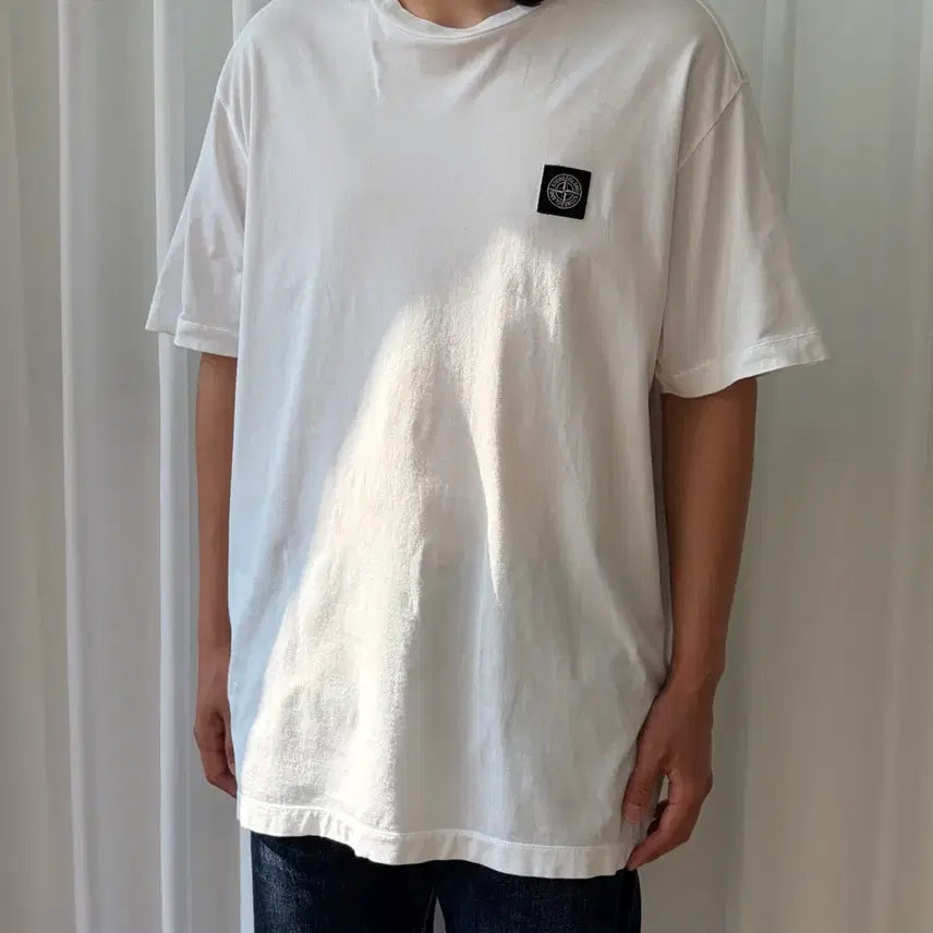 [BUNJANG] Stone Island Logo Patch Short Sleeve T-Shirt / [2XL]스톤아일랜드 로고 패치 반팔 티셔츠