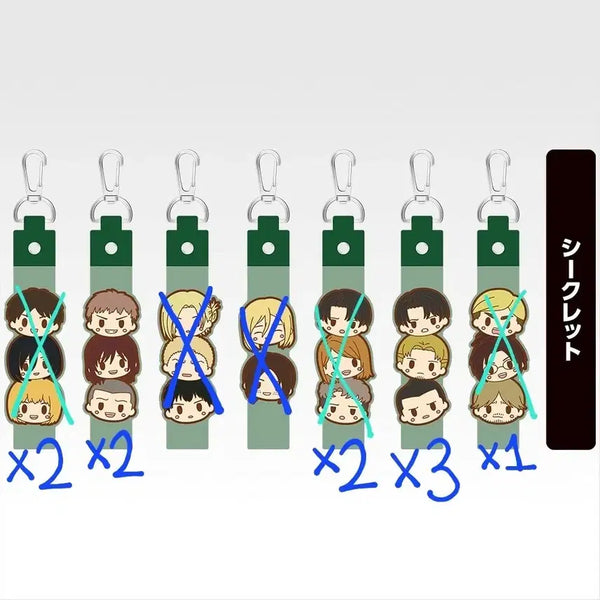 [BUNJANG] Attack on Titan I-Lot Keychain Set - Levi, Jean, Sasha, Connie / 진격의 거인 I상 키링 리바이장사샤코니